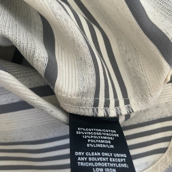 Lafayette 148 New York Dolman Sleeve, Vertical Stripe‎ Boxy Blouse, Size L - Picture 5 of 7